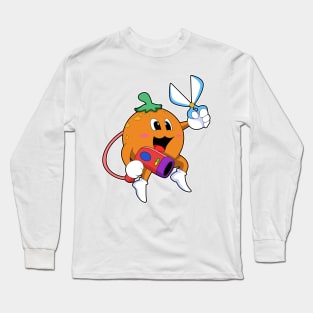 Orange as Hairdresser with Scissors & Hair dryer Long Sleeve T-Shirt